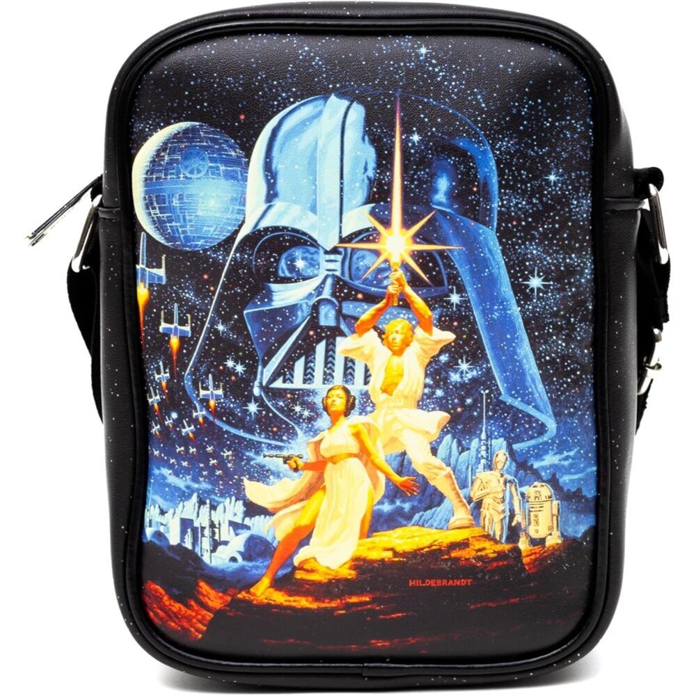 Star Wars Vegan Leather Crossbody Bag A New Hope Poster Black 8x6x3in